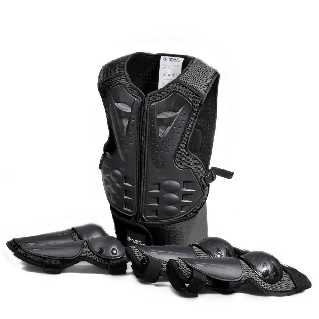 Kids Skateboard Cycling Skating Body Protector Elbow Knee Pads Gear Black