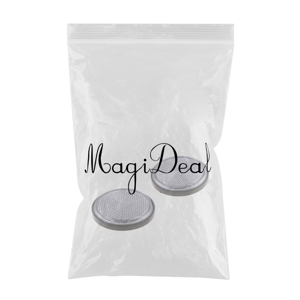 2 Pieces Round Reflectors Universal for Motorcycle ATV Dirt Bike Silver