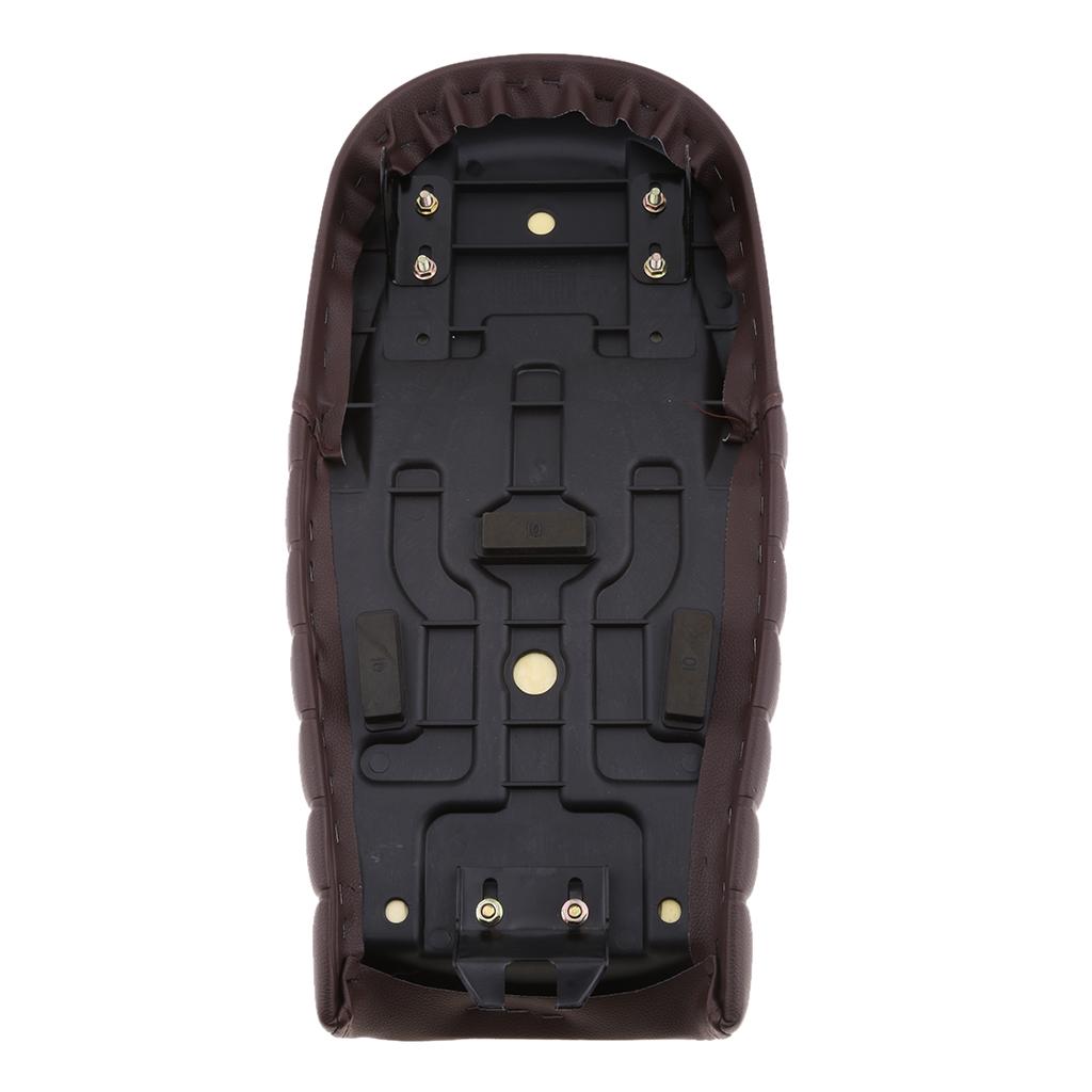 Universal 53cm Motorcycle Cafe Racer Vintage Flat Brat Seat Cushion Brown
