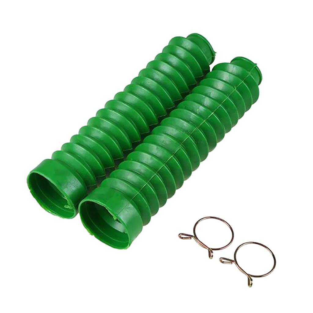 1 Pair Motorcycle Front Fork Shock Absorber Dust Rubber Cover - Green