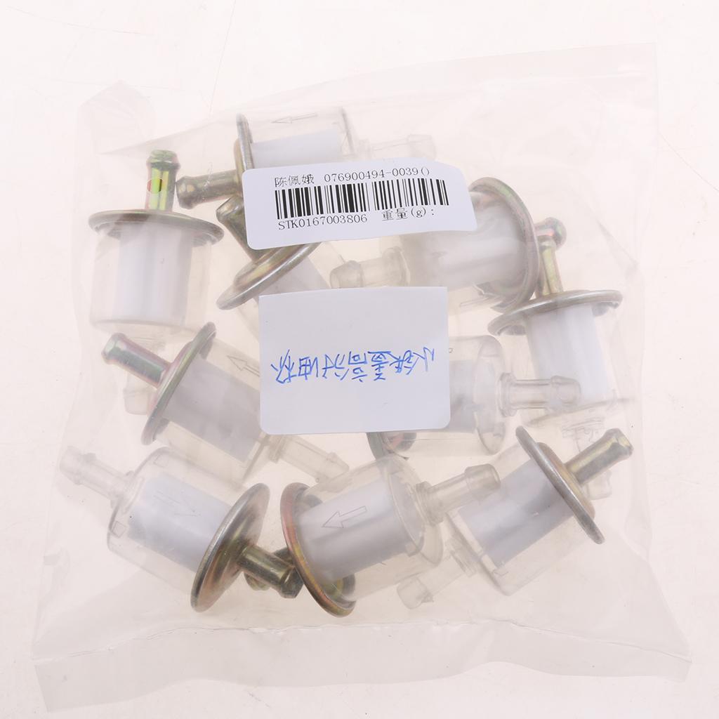 10 Pcs Plastic Universal Motorcycle Petrol Inline Fuel Filter Clean Engine 