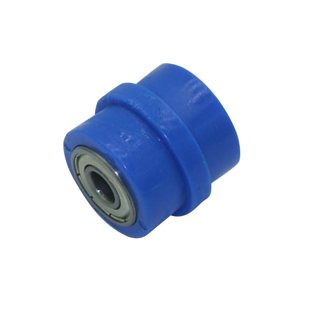 Motorcycle 8mm Chain Pulley Roller Slider Tensioner Wheel Guide Kit Blue