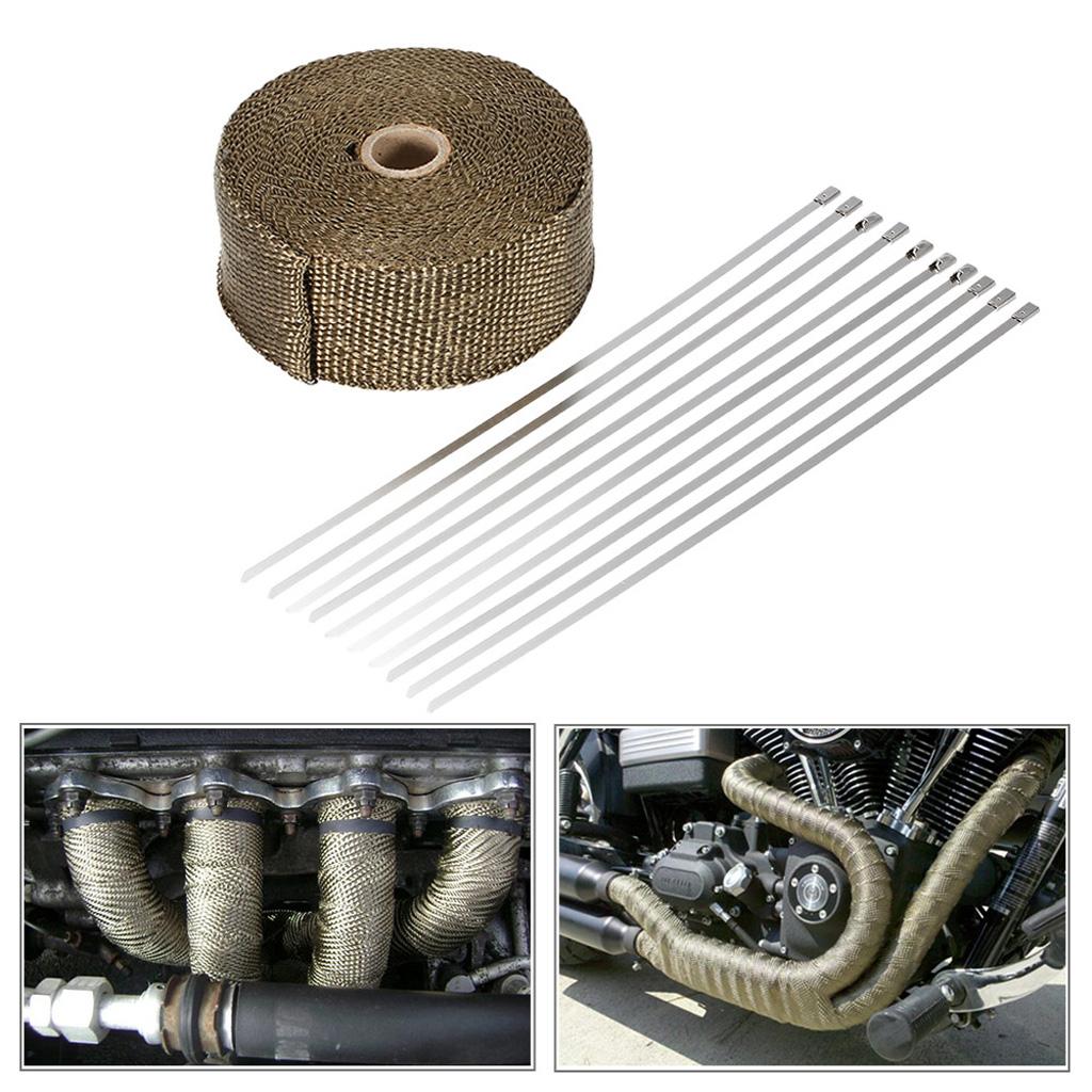 Titanium Exhaust Heat Wrap Pipe Heat Insulated Wrap 10m x 5cm x 1.5mm