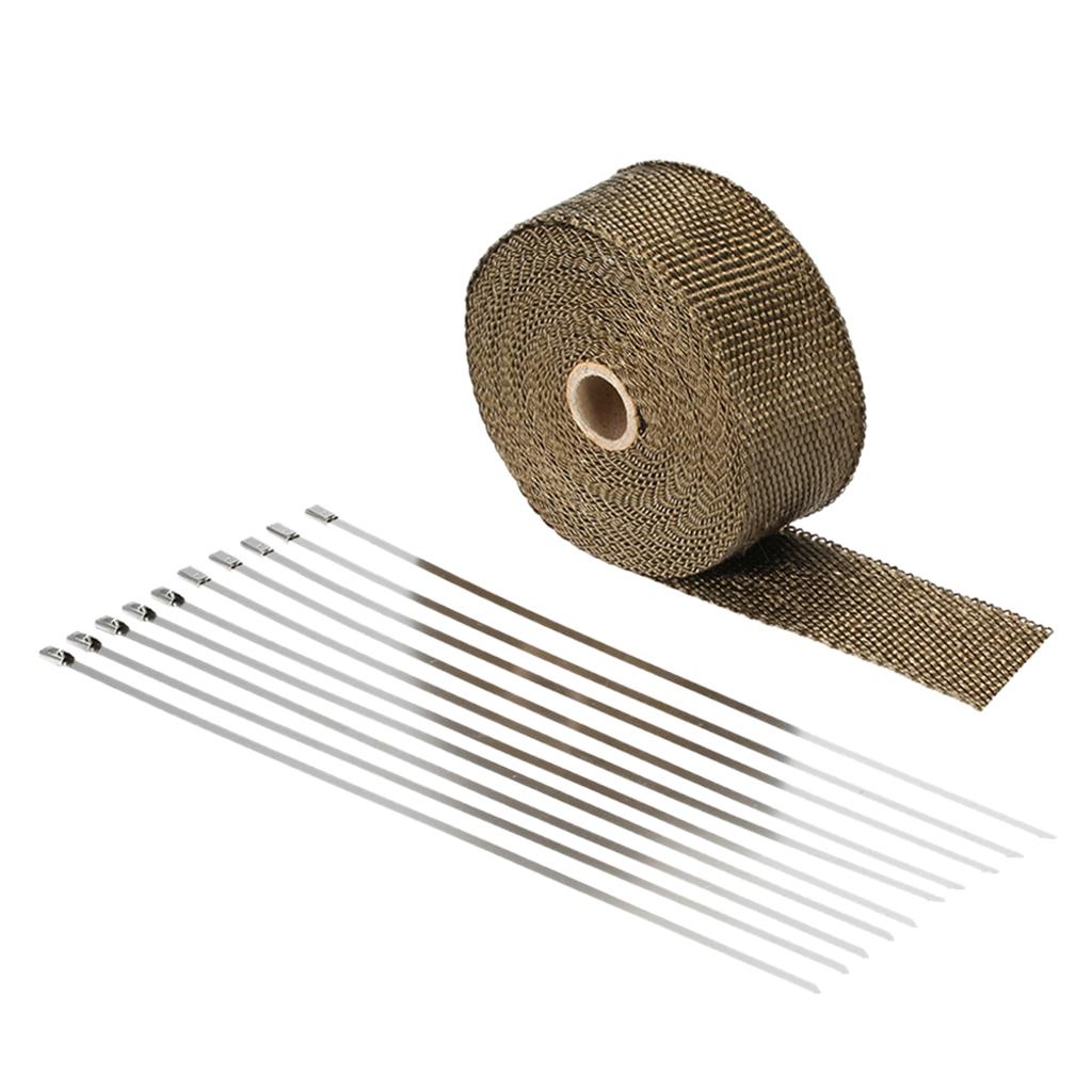 Titanium Exhaust Heat Wrap Pipe Heat Insulated Wrap 10m x 5cm x 1.5mm