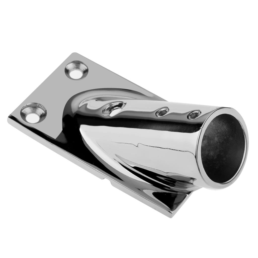 Boat Hand Rail Fitting 30 Degree Stainless Steel Rectangular Base 25mm