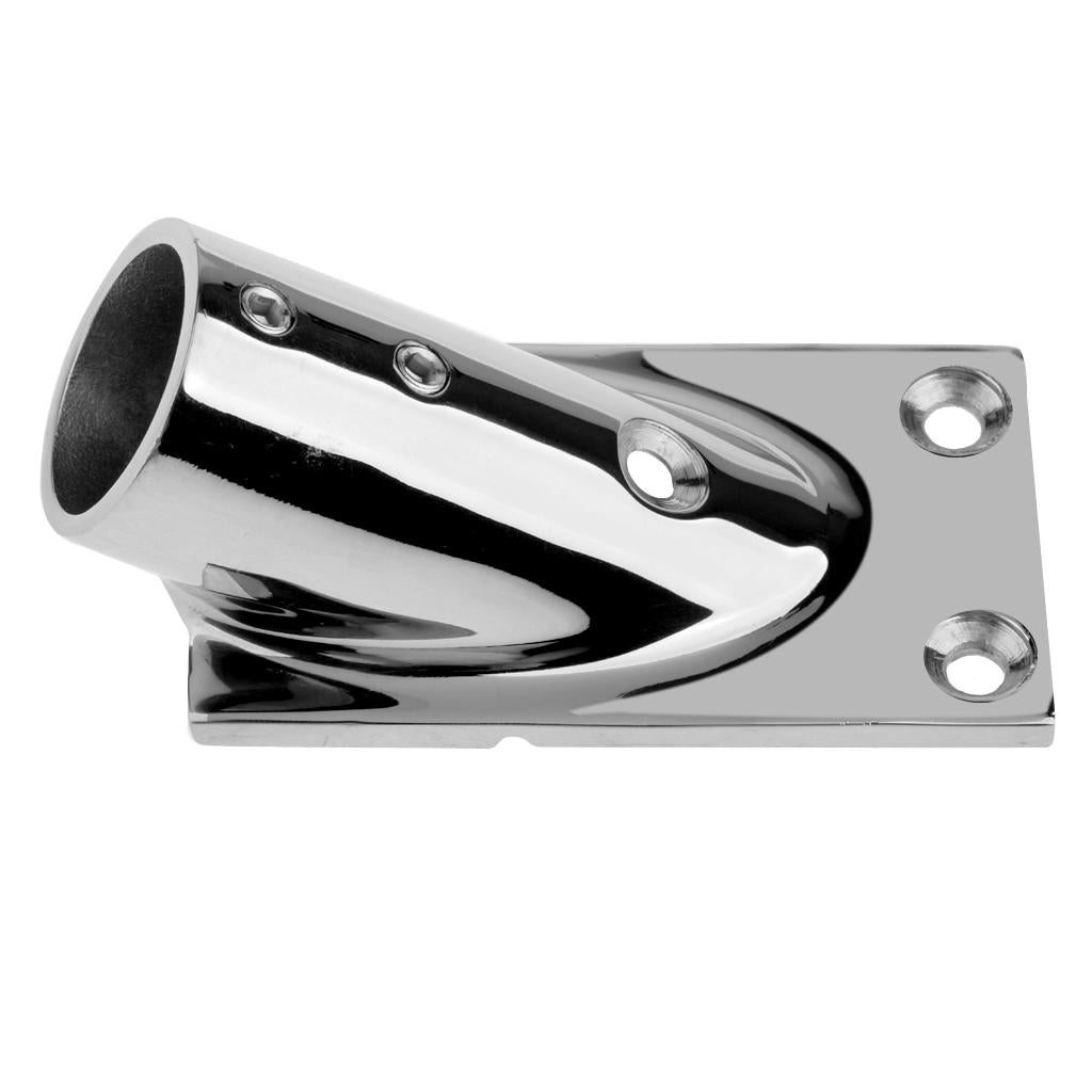 Boat Hand Rail Fitting 30 Degree Stainless Steel Rectangular Base 25mm