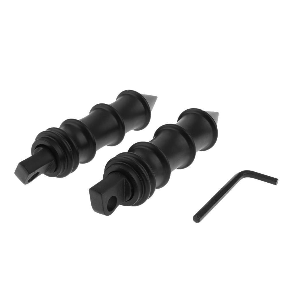 Pair Black Motorcycle Foot Pegs Bracket Folding Engine Crash Bar for Harley