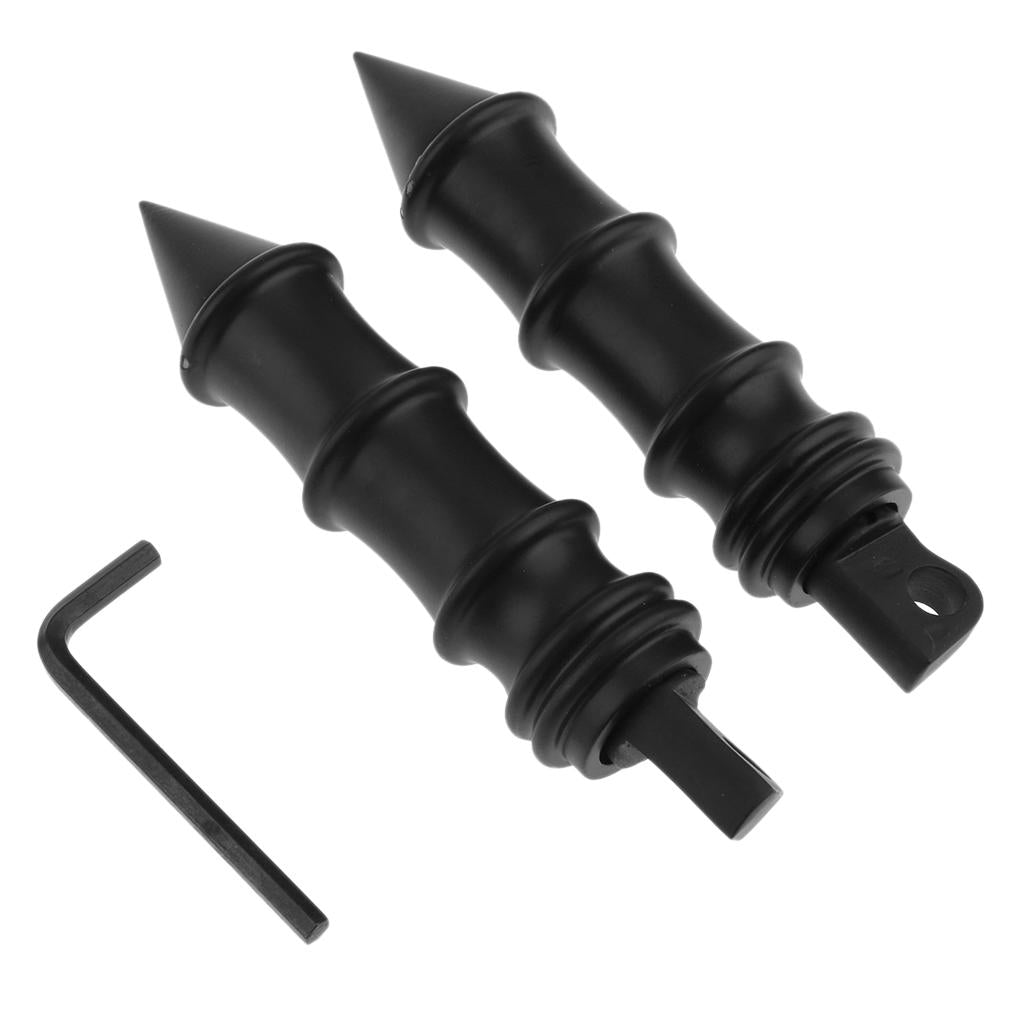 Pair Black Motorcycle Foot Pegs Bracket Folding Engine Crash Bar for Harley