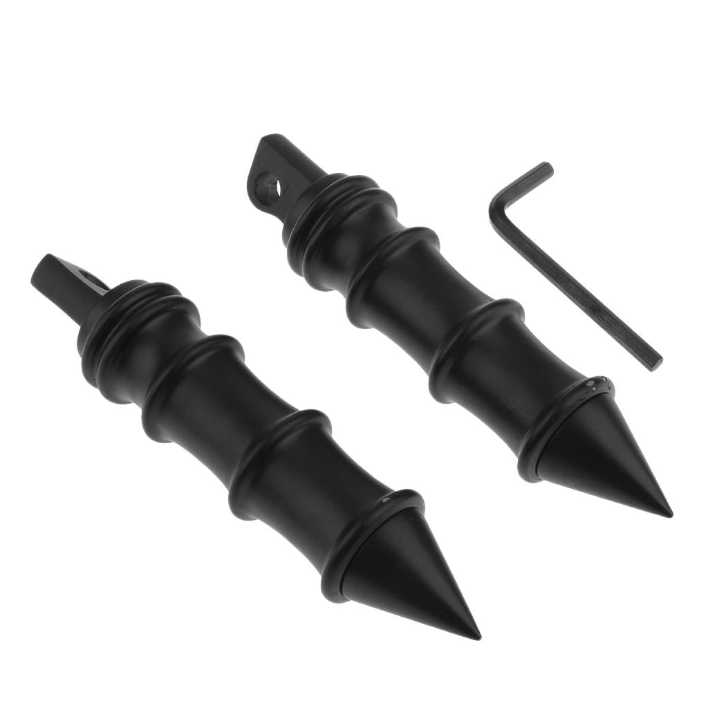 Pair Black Motorcycle Foot Pegs Bracket Folding Engine Crash Bar for Harley