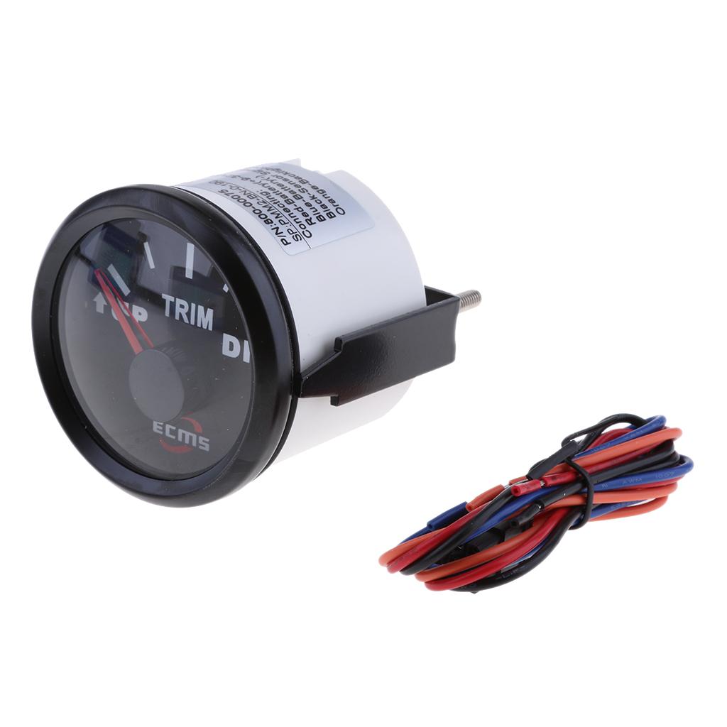 2 52mm UP-DN Electric Trim Level Gauge for Marine Boat Black Face#1"