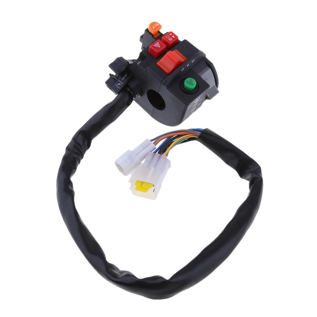 Motorcycle 7/8 Handlebar Horn Headlight Turn Signals Light Control Switch"