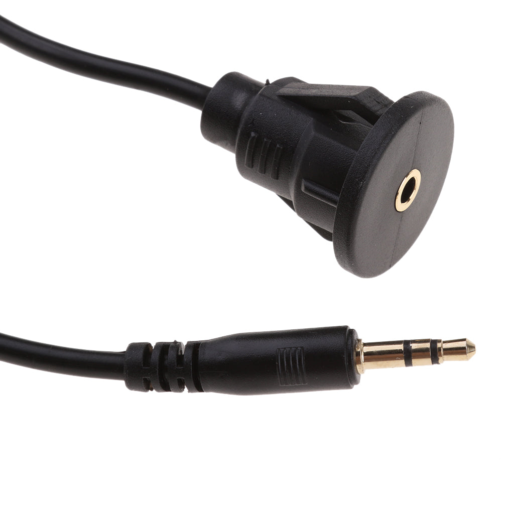 Male to Female 3.5mm AUX Extension Flush Panel Mount Cable for Boat 1 Meter