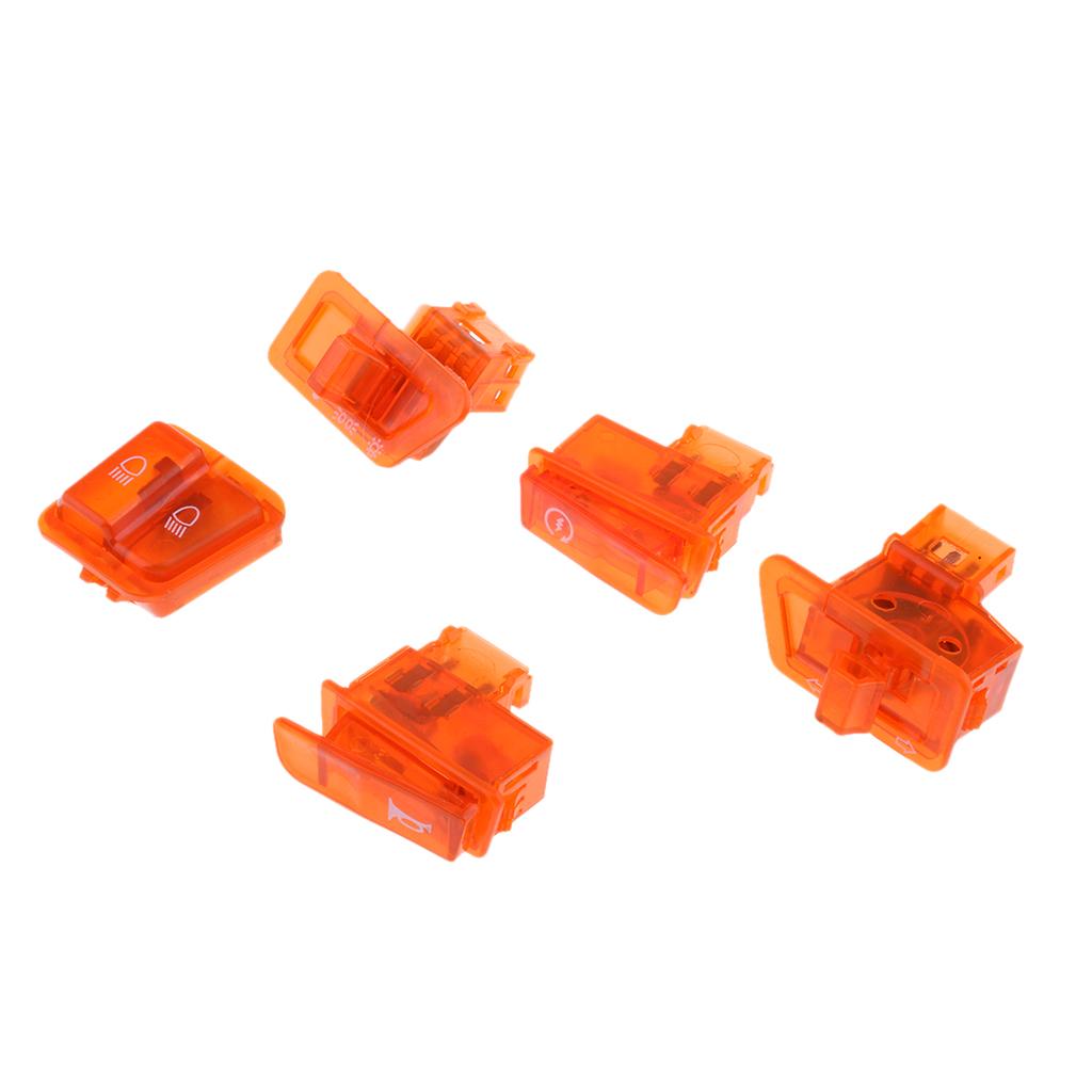Scooter Start Horn Turn Signal Headlight High Low Switch Housing Caps Orange