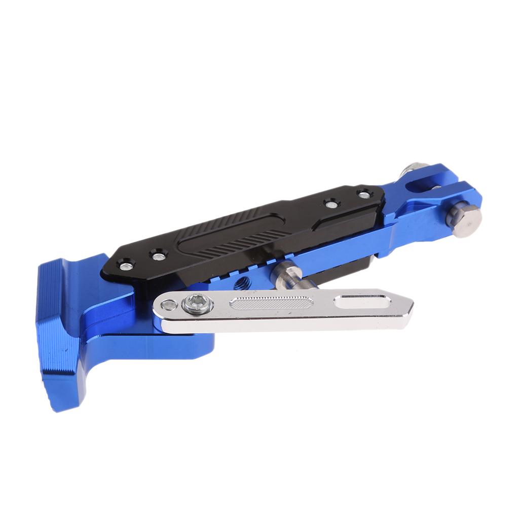 Adjustable CNC Aluminium Motorcycle Kickstand Kick Side Stand Blue