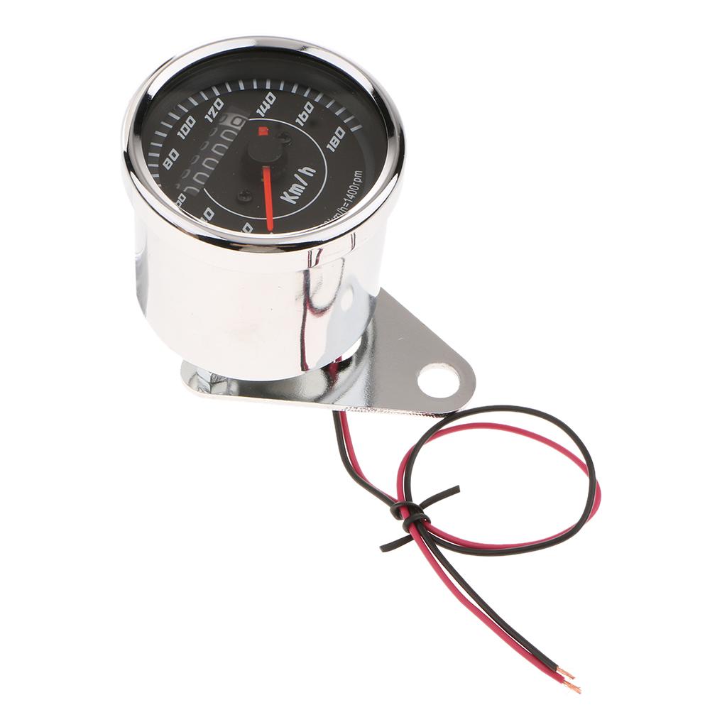 Motorcycle LED Backlight Odometer + Speedometer Dual Gauge Meter km/h