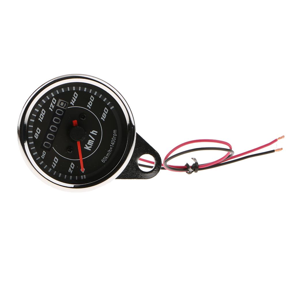 Motorcycle LED Backlight Odometer + Speedometer Dual Gauge Meter km/h