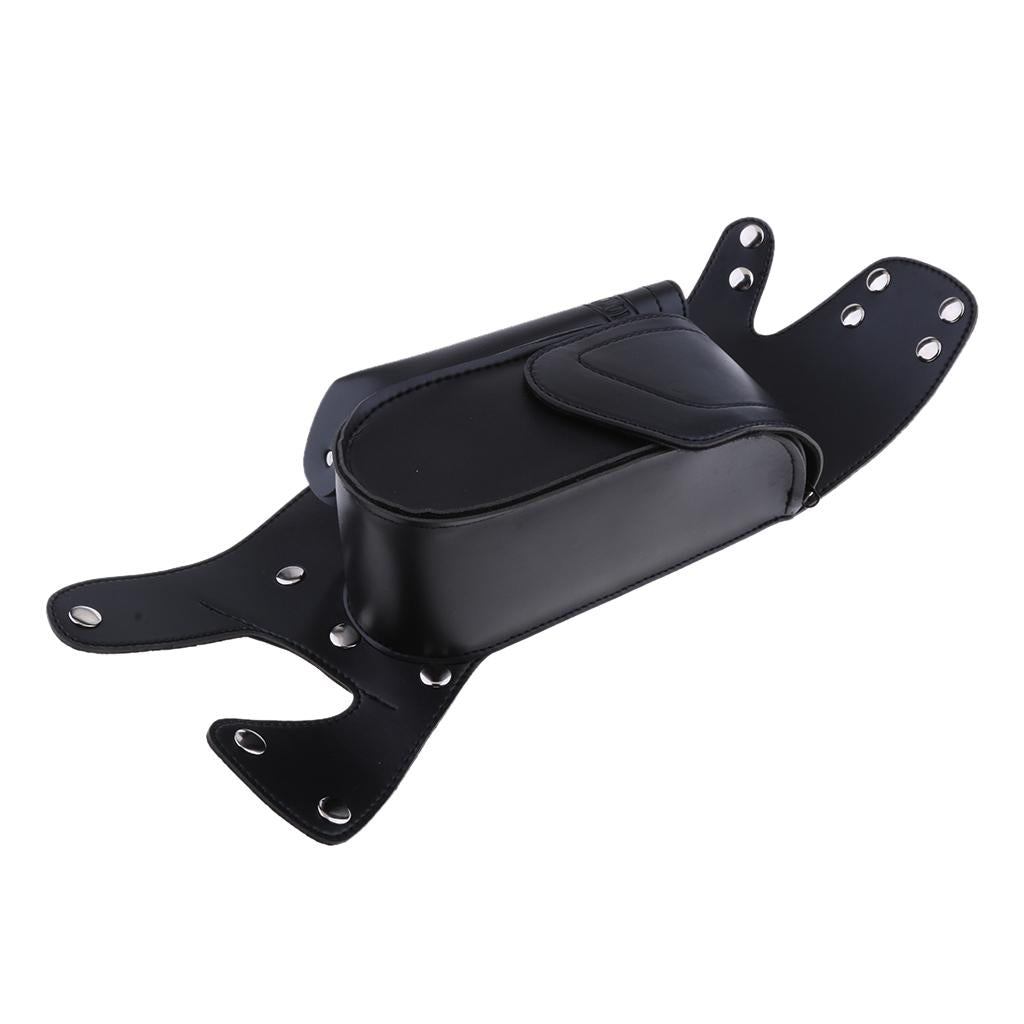 Black PU Leather Right Side Saddlebag Water Bottle Holder Fit Harley 