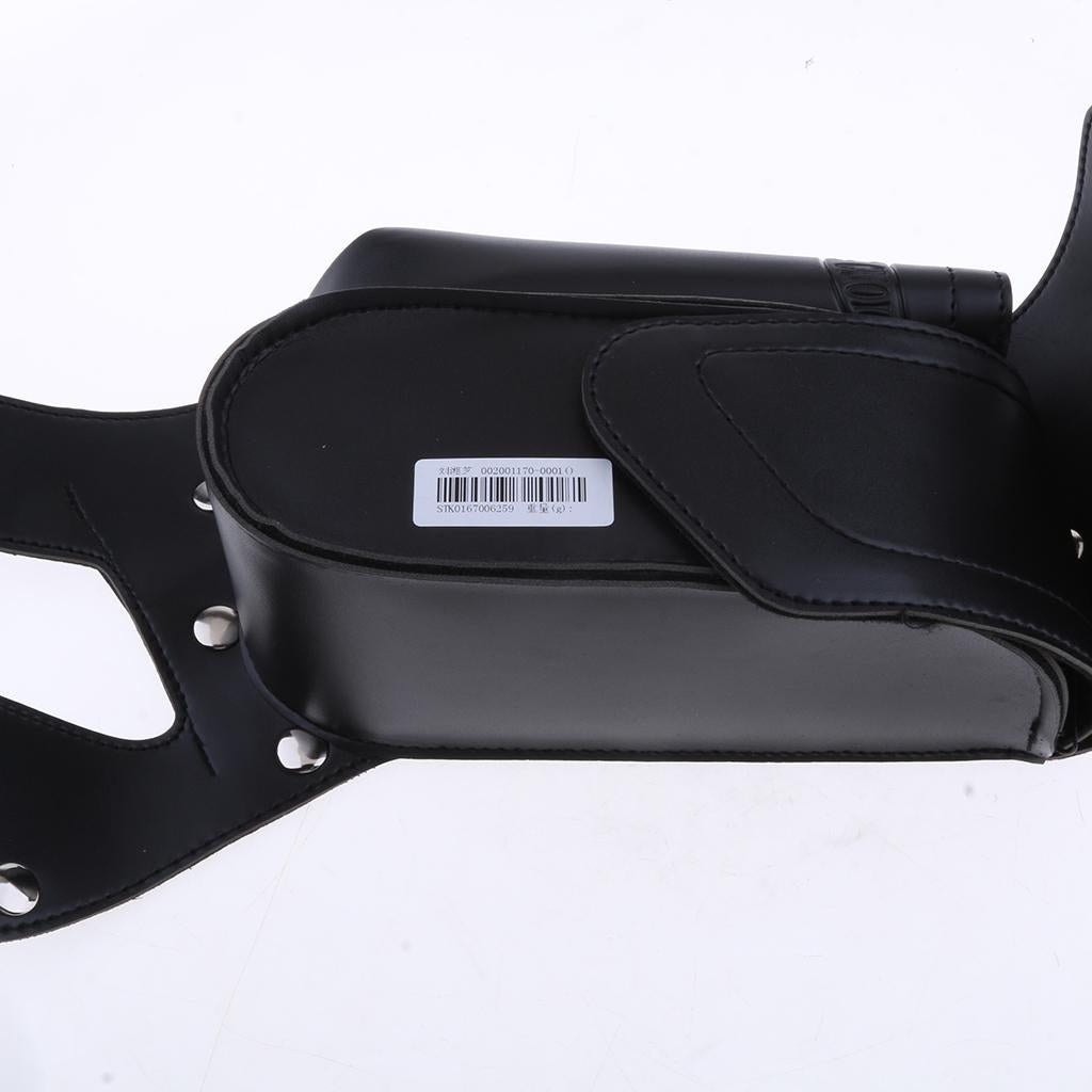 Black PU Leather Right Side Saddlebag Water Bottle Holder Fit Harley 