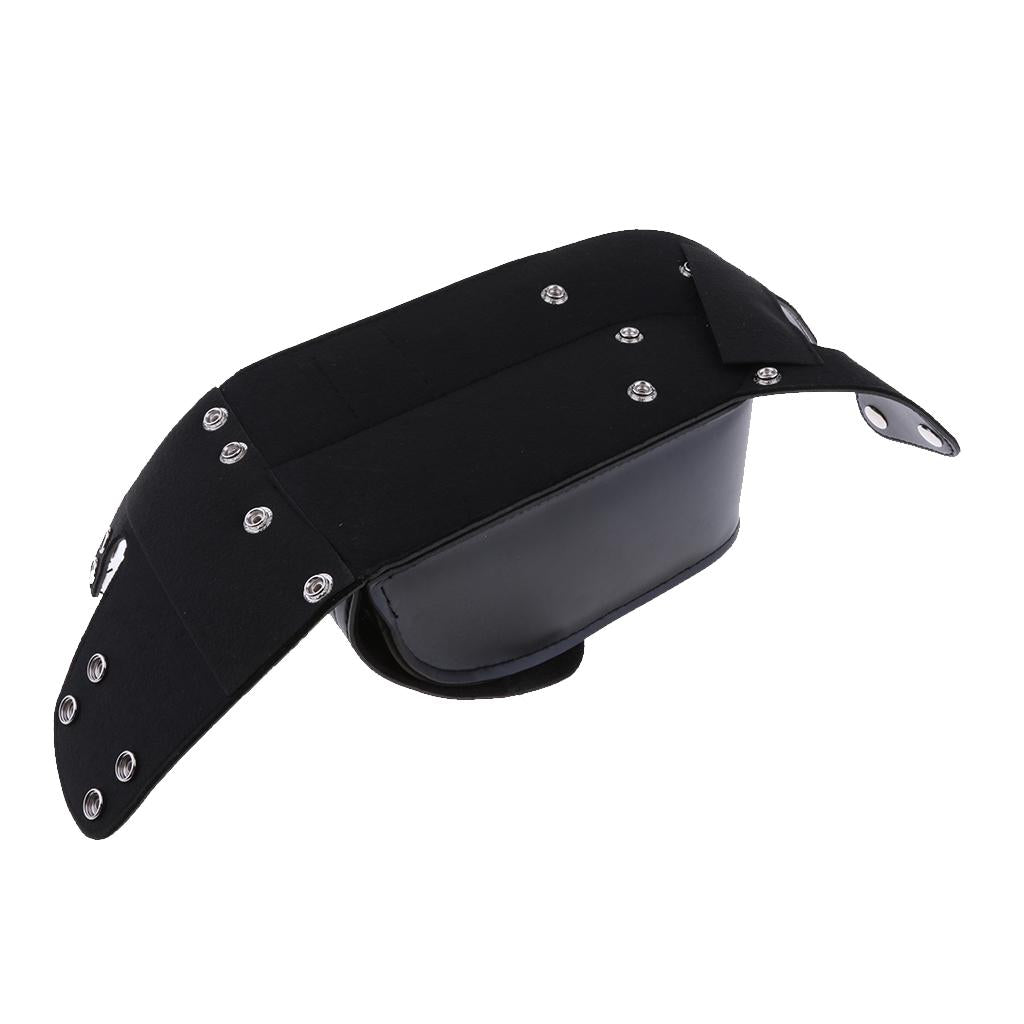 Black PU Leather Right Side Saddlebag Water Bottle Holder Fit Harley 