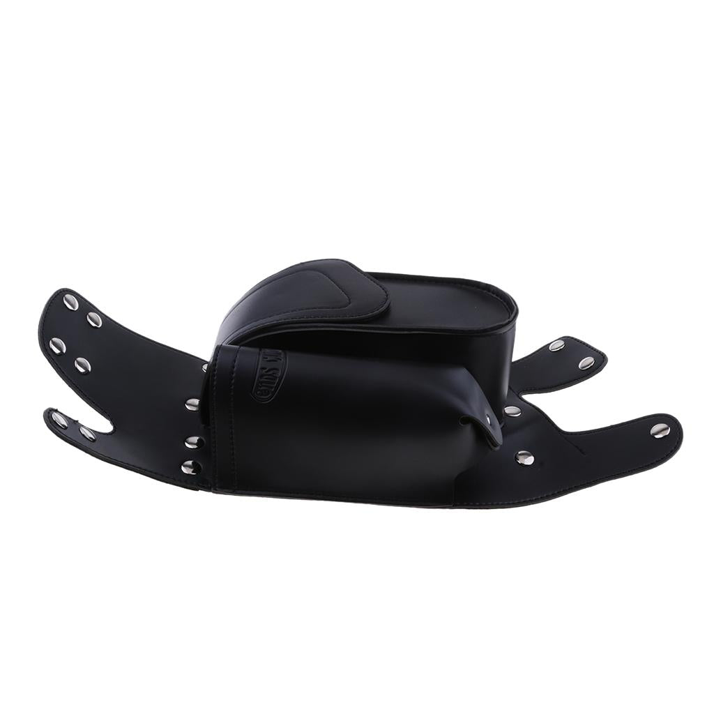 Black PU Leather Right Side Saddlebag Water Bottle Holder Fit Harley 
