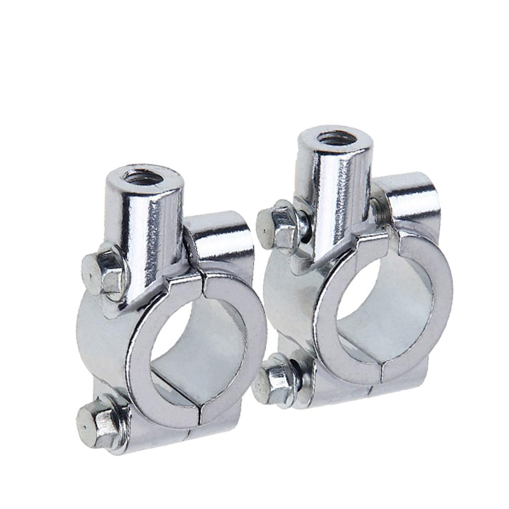 8mm Thread Motorcycle Universal Rearview Mirror Mount Bracket Clamp Adapters