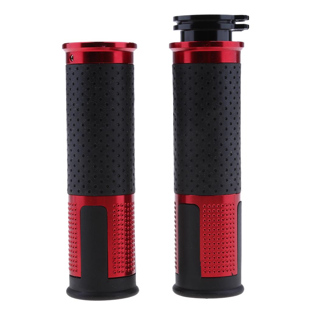 1 Pair 7/8" 22mm Aluminum Alloy Handlebar Hand Grips for Motorcycle Red