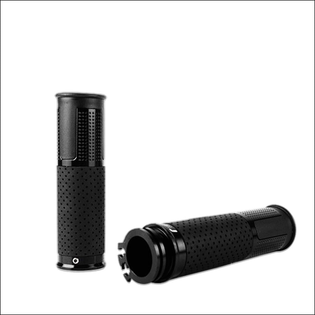 1 Pair 7/8" 22mm Aluminum Alloy Handlebar Hand Grips for Motorcycle Black