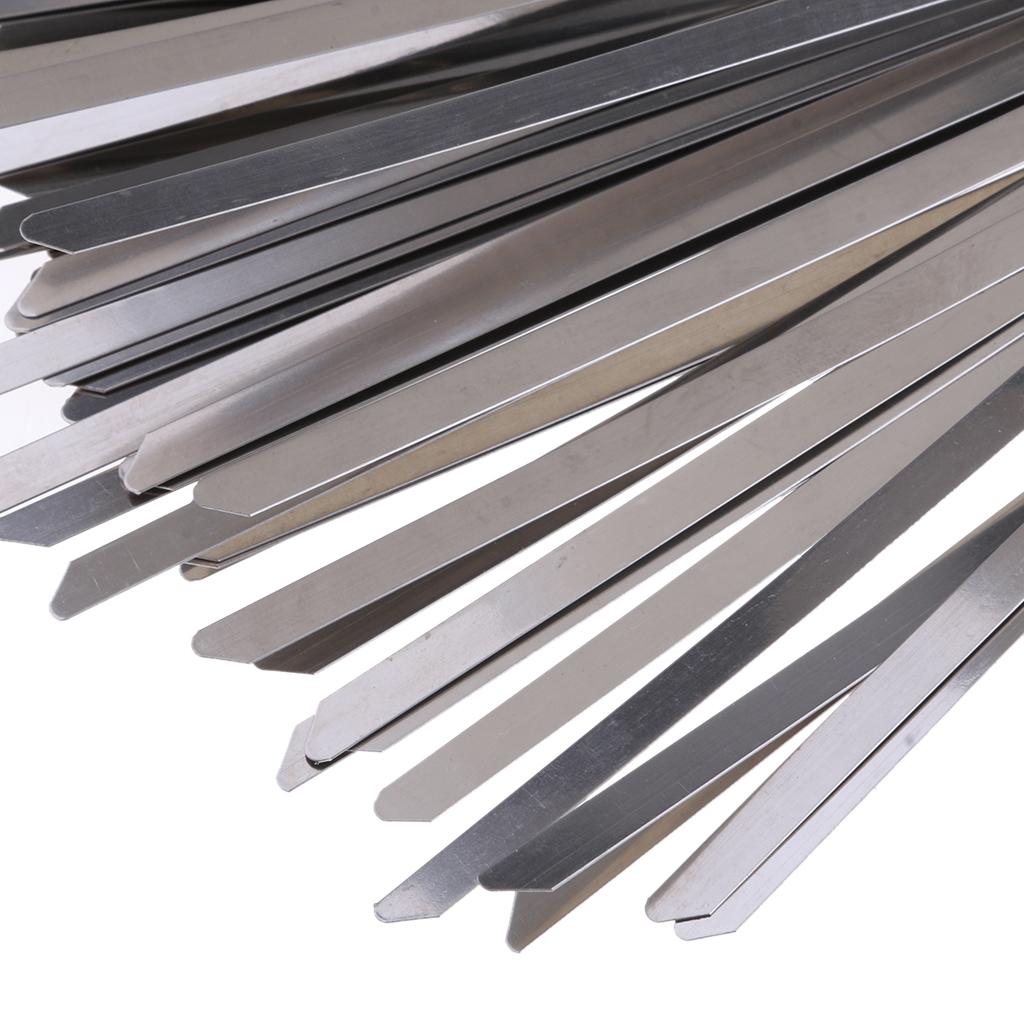 100Pcs 11.8 inch Stainless Steel Exhaust Wrap Coated Locking Cable Zip Ties