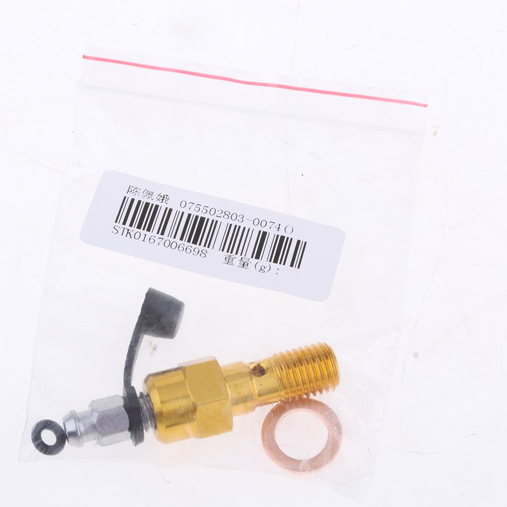 Universal M10 Single Banjo Bolt Thread Bleeder Nipple Washers 1.25mm Gold