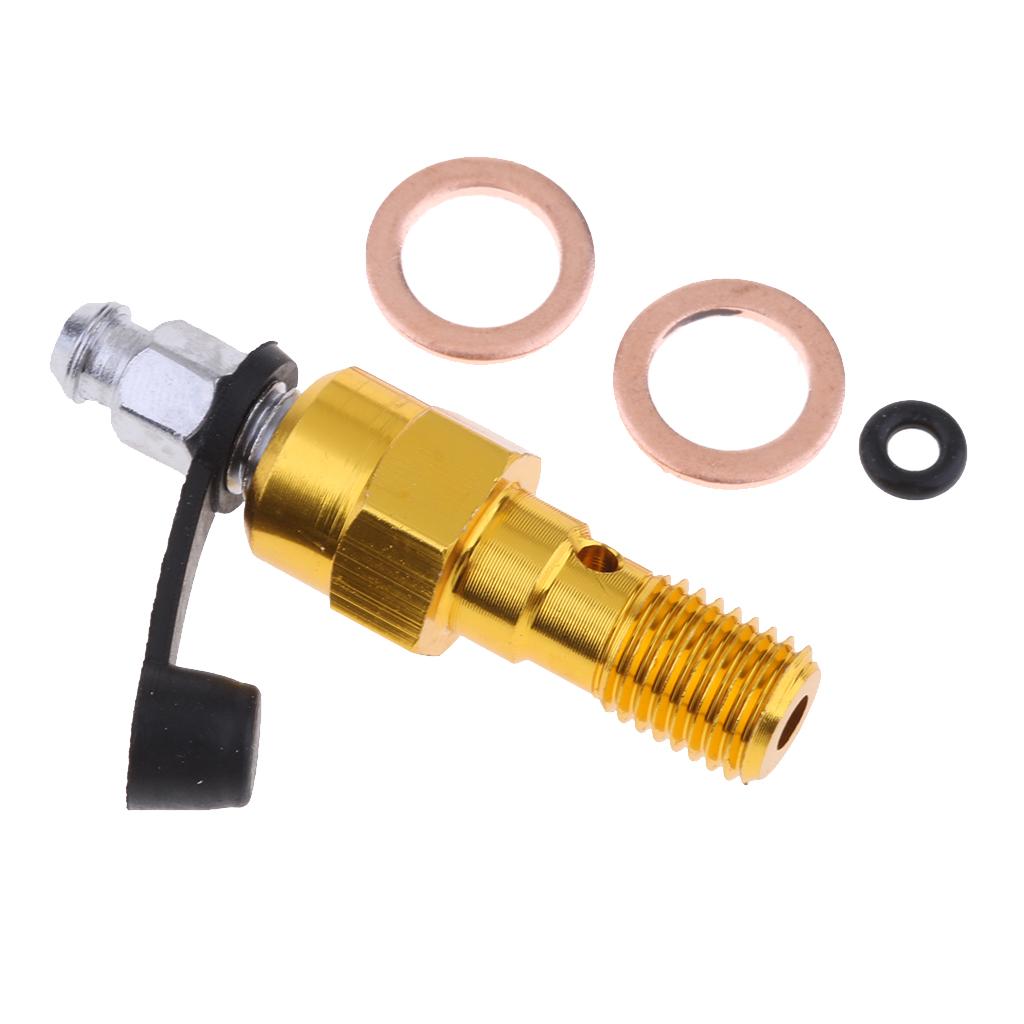 Universal M10 Single Banjo Bolt Thread Bleeder Nipple Washers 1.25mm Gold