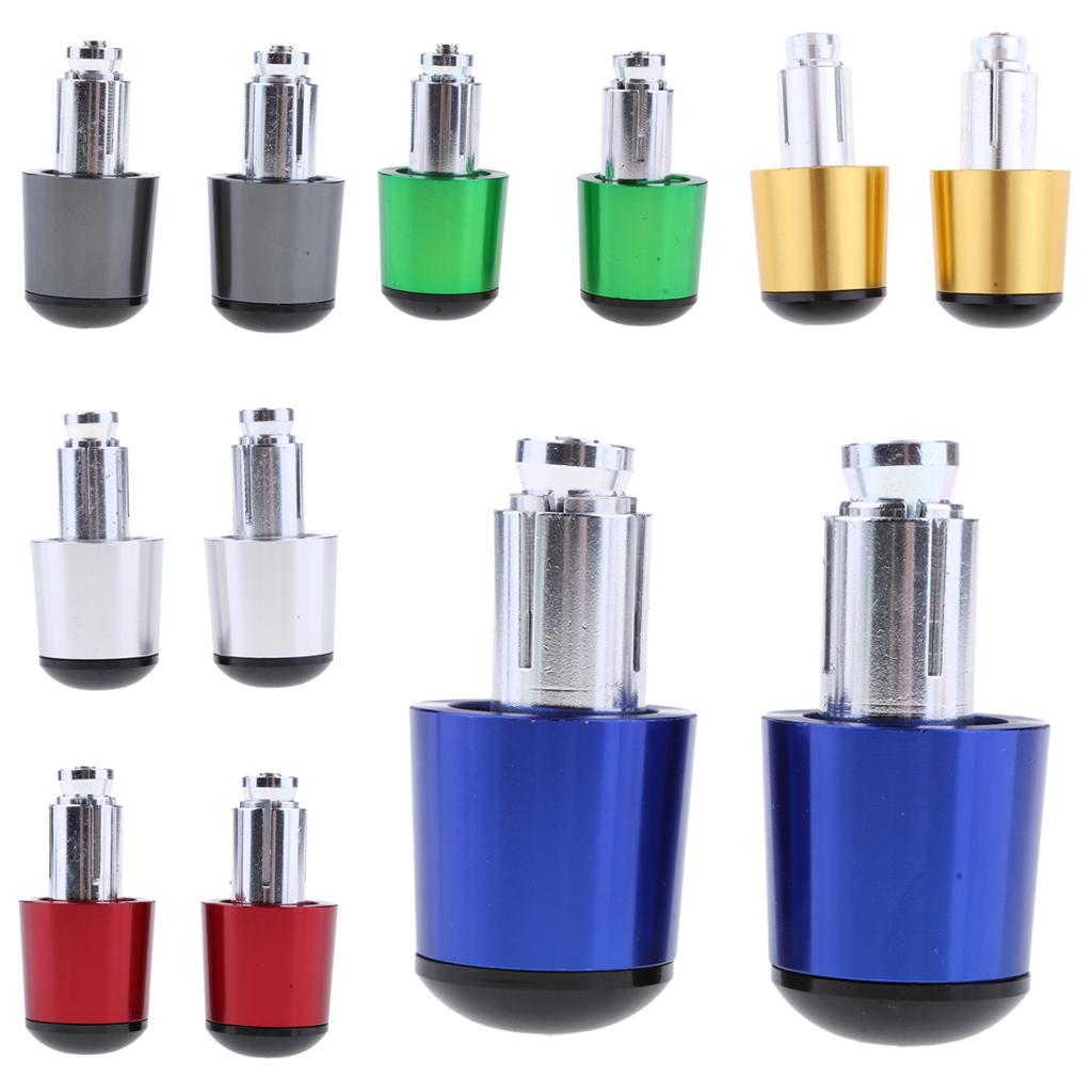  2pcs CNC Aluminum Universal Motorcycle Handlebar Grip End Caps blue