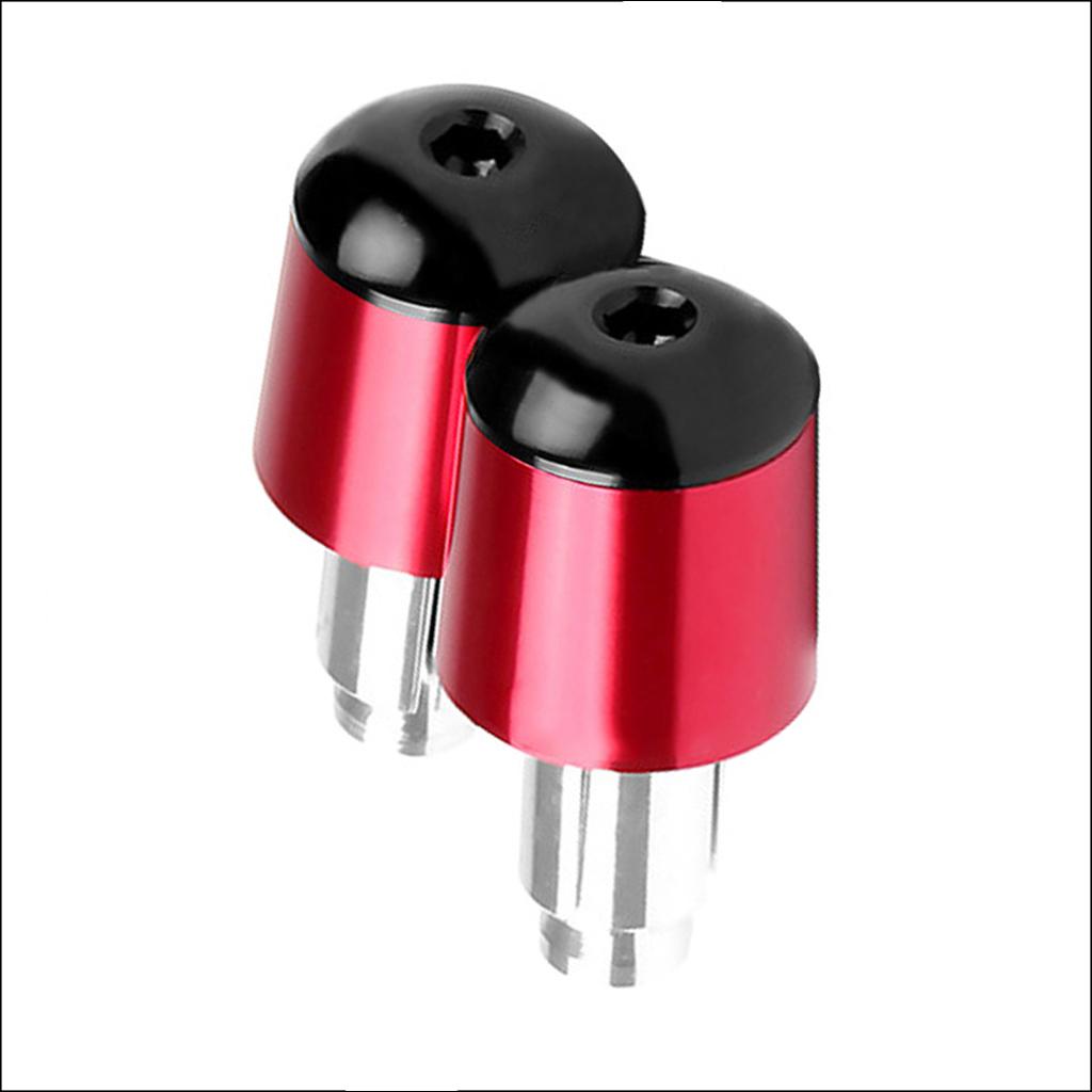  2pcs CNC Aluminum Universal Motorcycle Handlebar Grip End Caps red