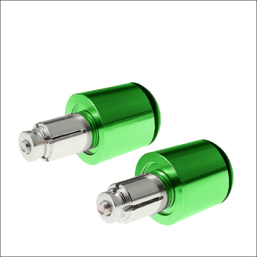  2pcs CNC Aluminum Universal Motorcycle Handlebar Grip End Caps green
