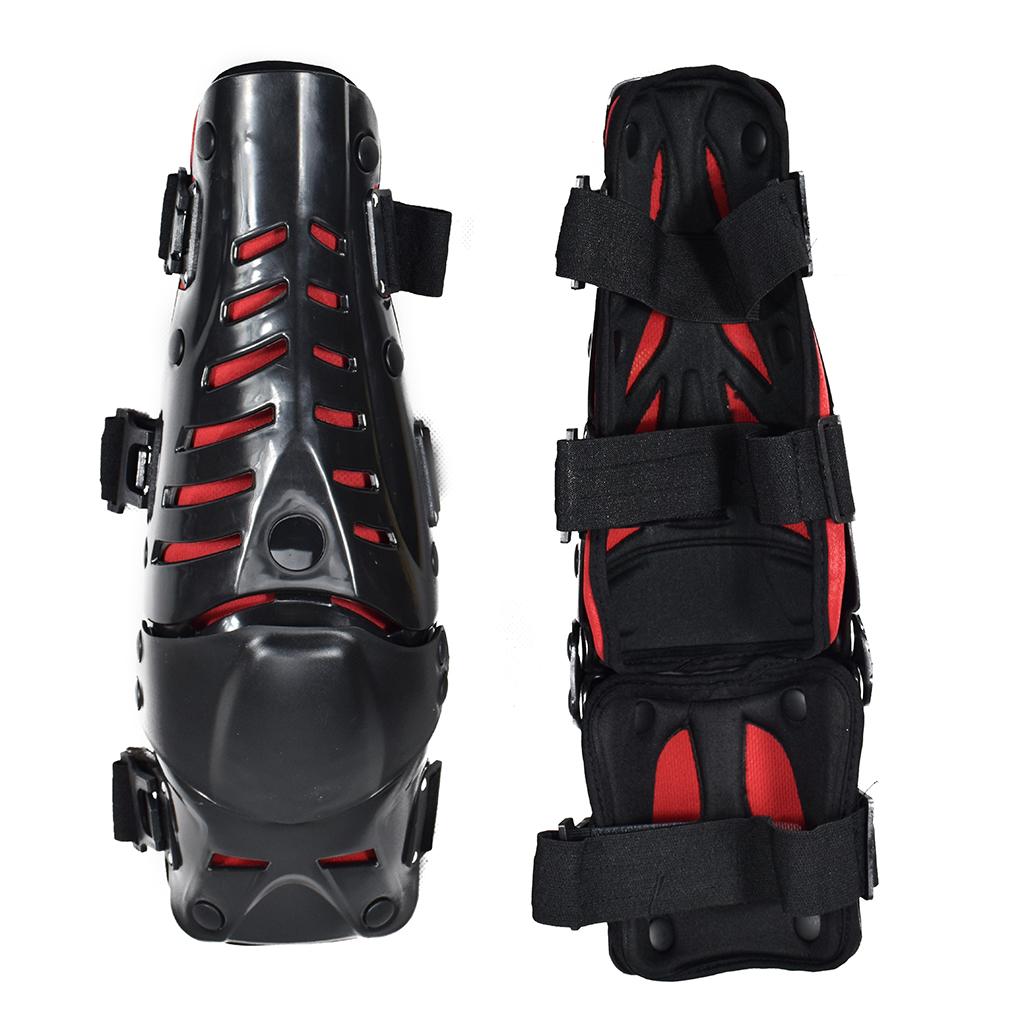 Red Knee Shin Protector Protective Guard for Motorcycle Motocross Cycling