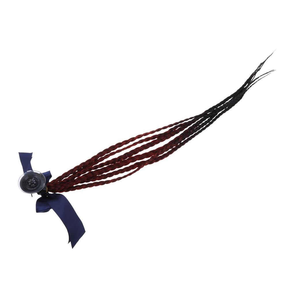 Helmet Pigtail Bowknot Helmet Ponytail for Suction Red to Black