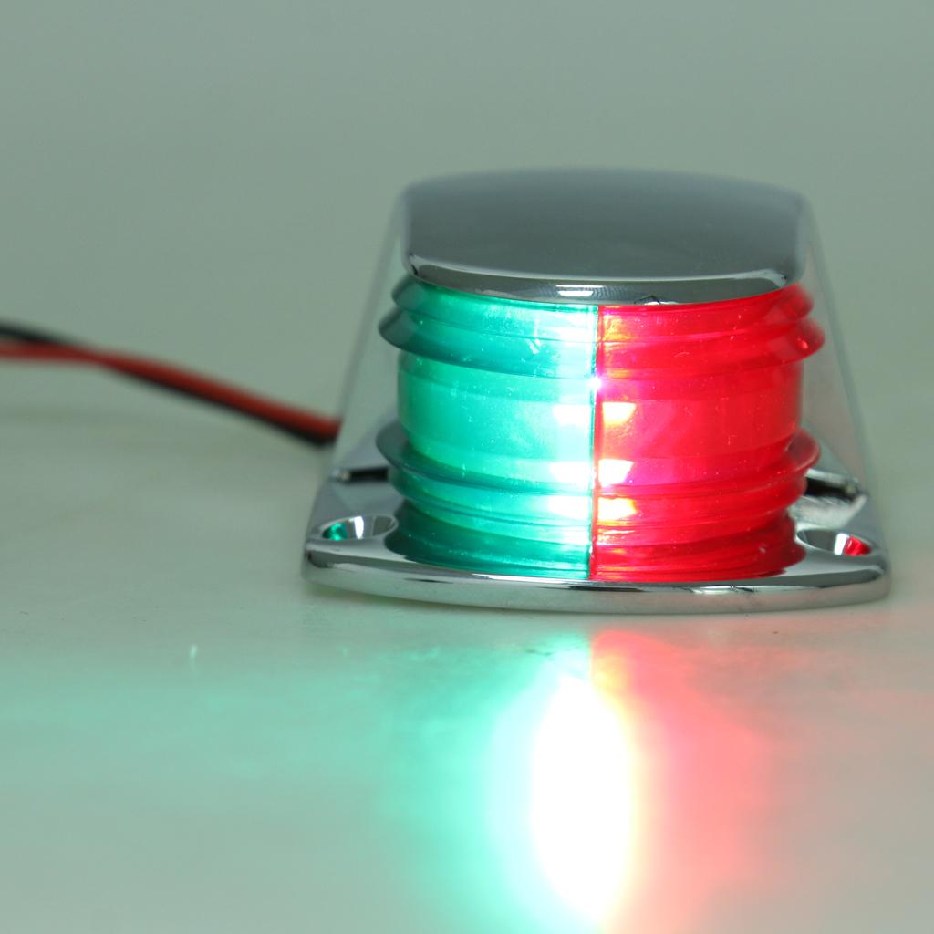 Boat Marine Light Bow Navigation Light Bi-Color Red Green Lens Signal Light