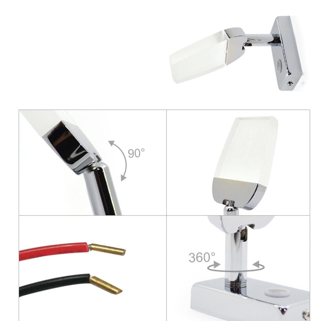 12V LED Reading Light Touchable Switch Lamp for Marine Boat Yacht RV