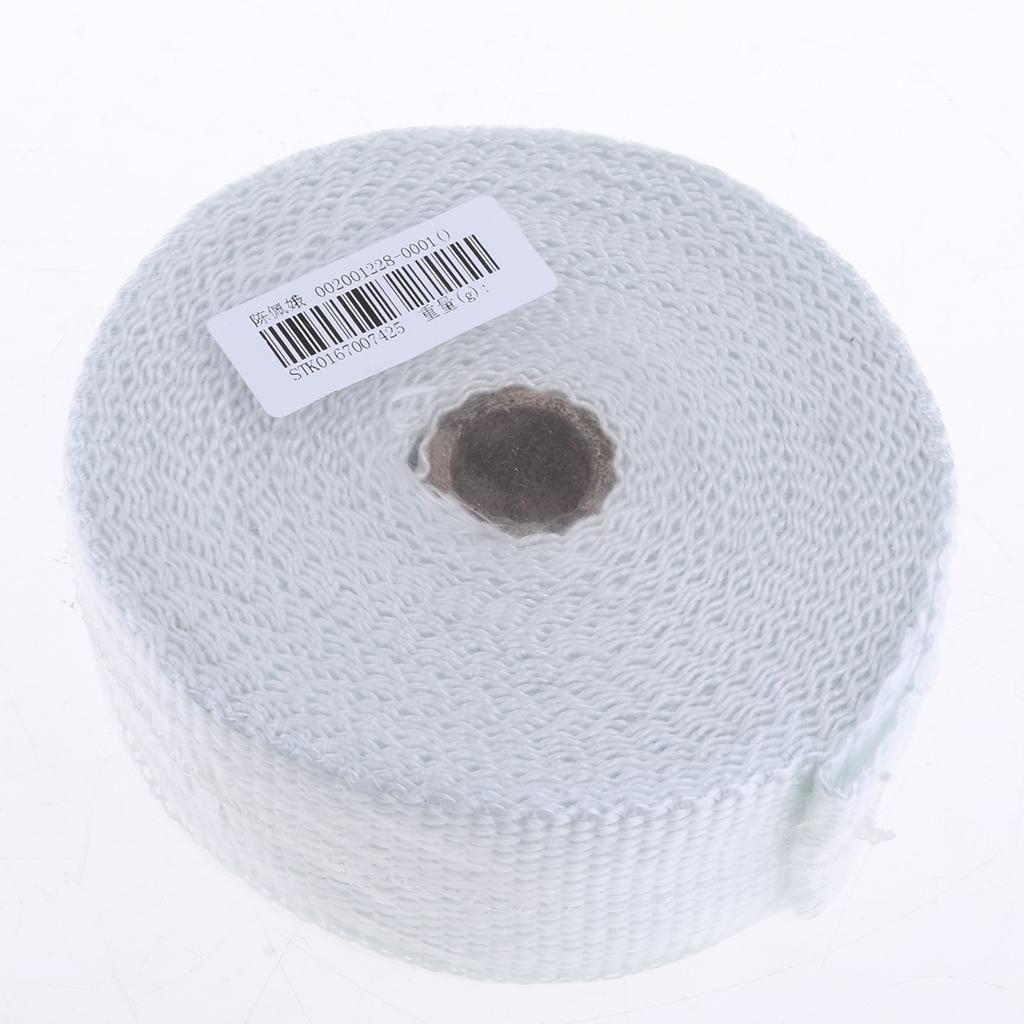 Car Motorcycle White Exhaust Pipe Insulation Thermal Heat Wrap 10m*5cm*2mm