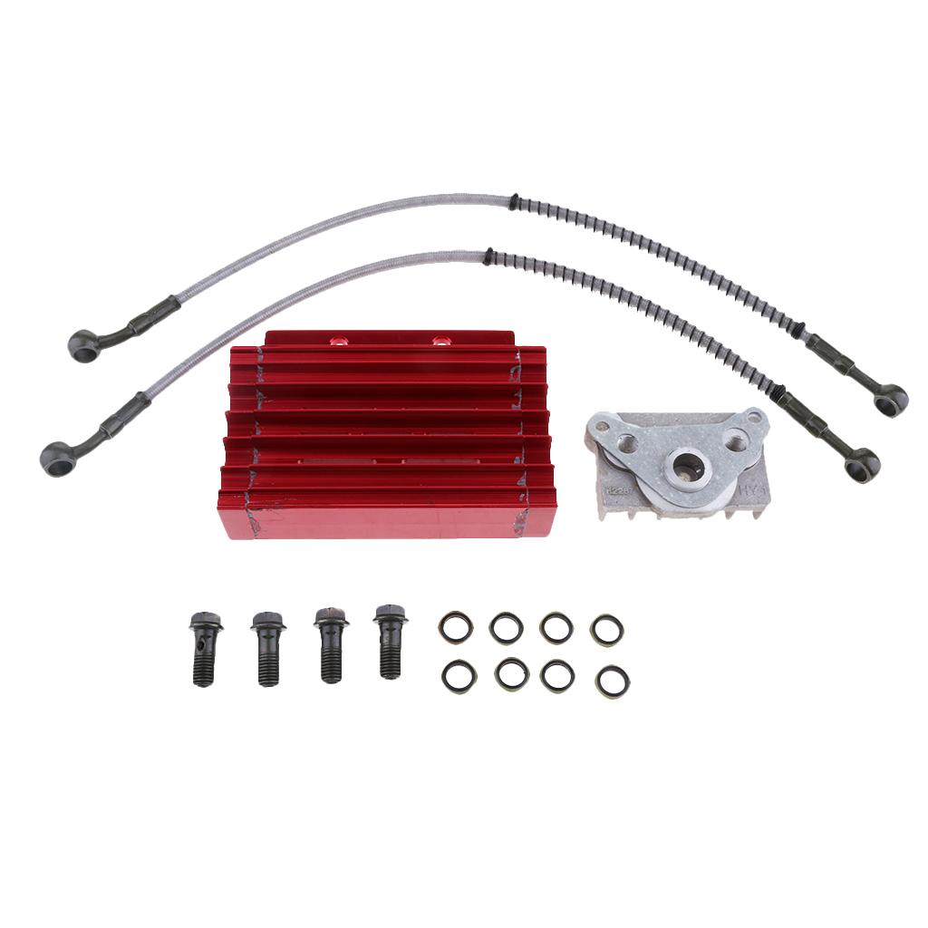 Motorcycle Engine Oil Cooler Radiator Kit for Hose 125cc Fit Pit Dirt Bike