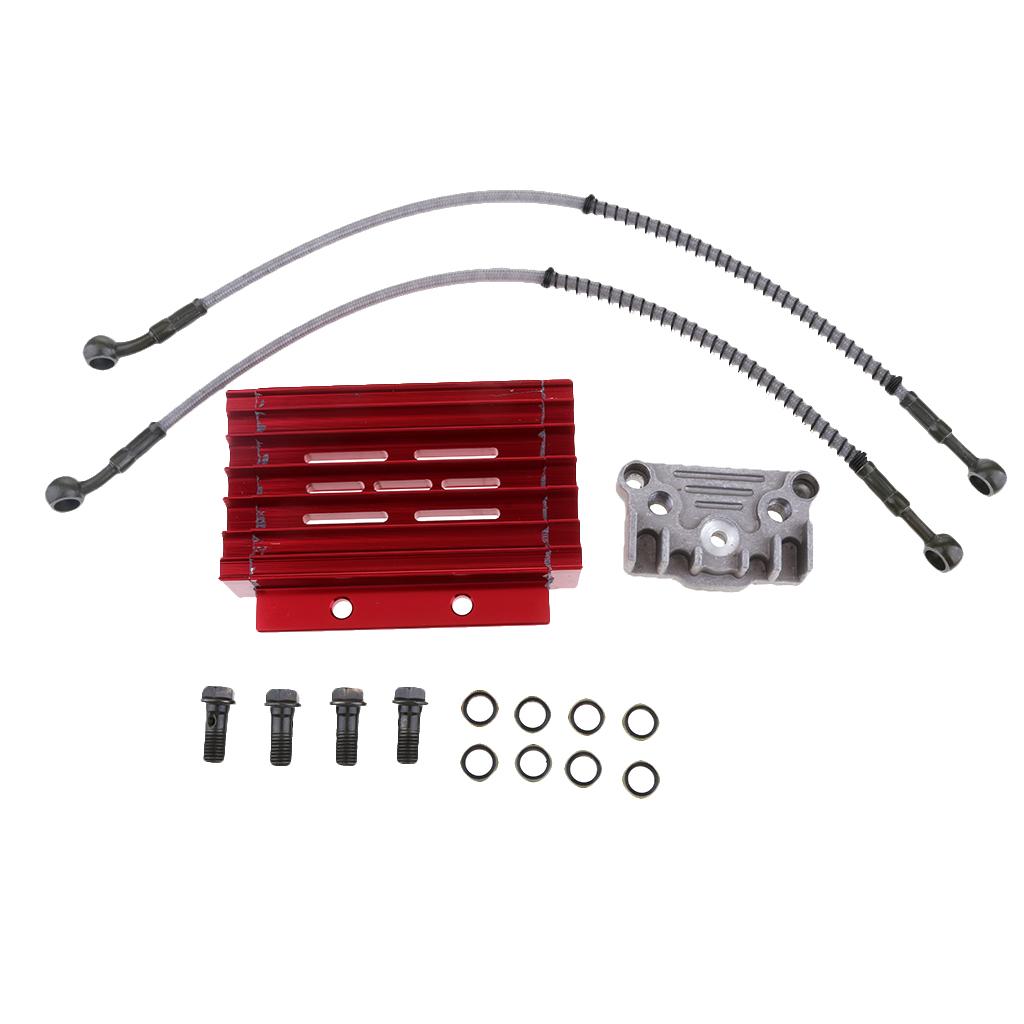 Motorcycle Engine Oil Cooler Radiator Kit for Hose 125cc Fit Pit Dirt Bike