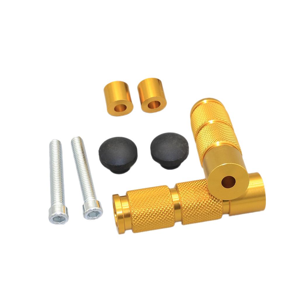2Pcs Universal CNC Aluminum Motorcycle ATV Footrests Foot Pegs Pedals gold