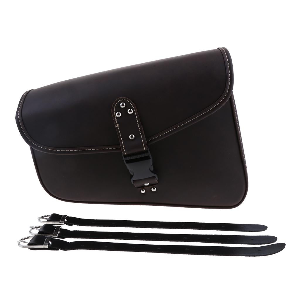 Leather Solo Saddle Luggage Bag for   Sportster XL883 XL1200 Left 4
