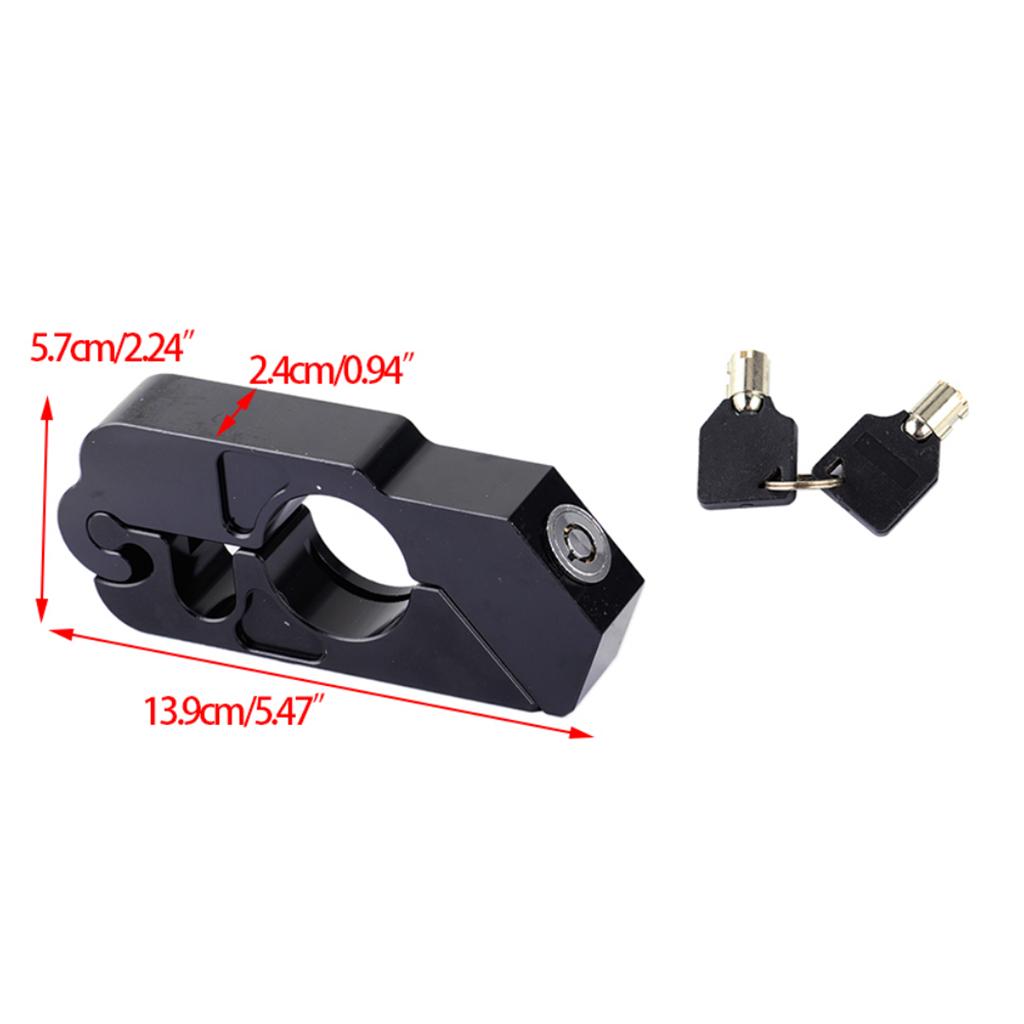 CNC Motorcycle Handle Throttle Grip Security Lock with 2 Keys Black