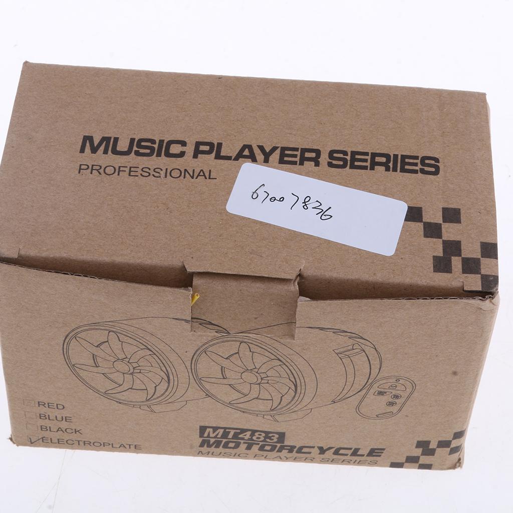 Waterproof Motorbike Audio System MP3 FM Stereo Speaker Universal Silver