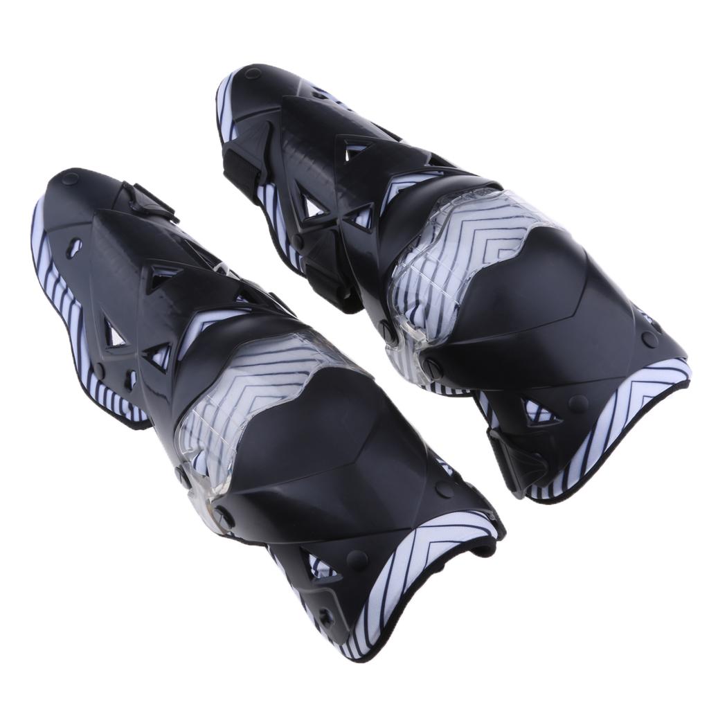 Pair Motorcycle Motocross Body Protective Gear Knee Shin Guard Pad Black