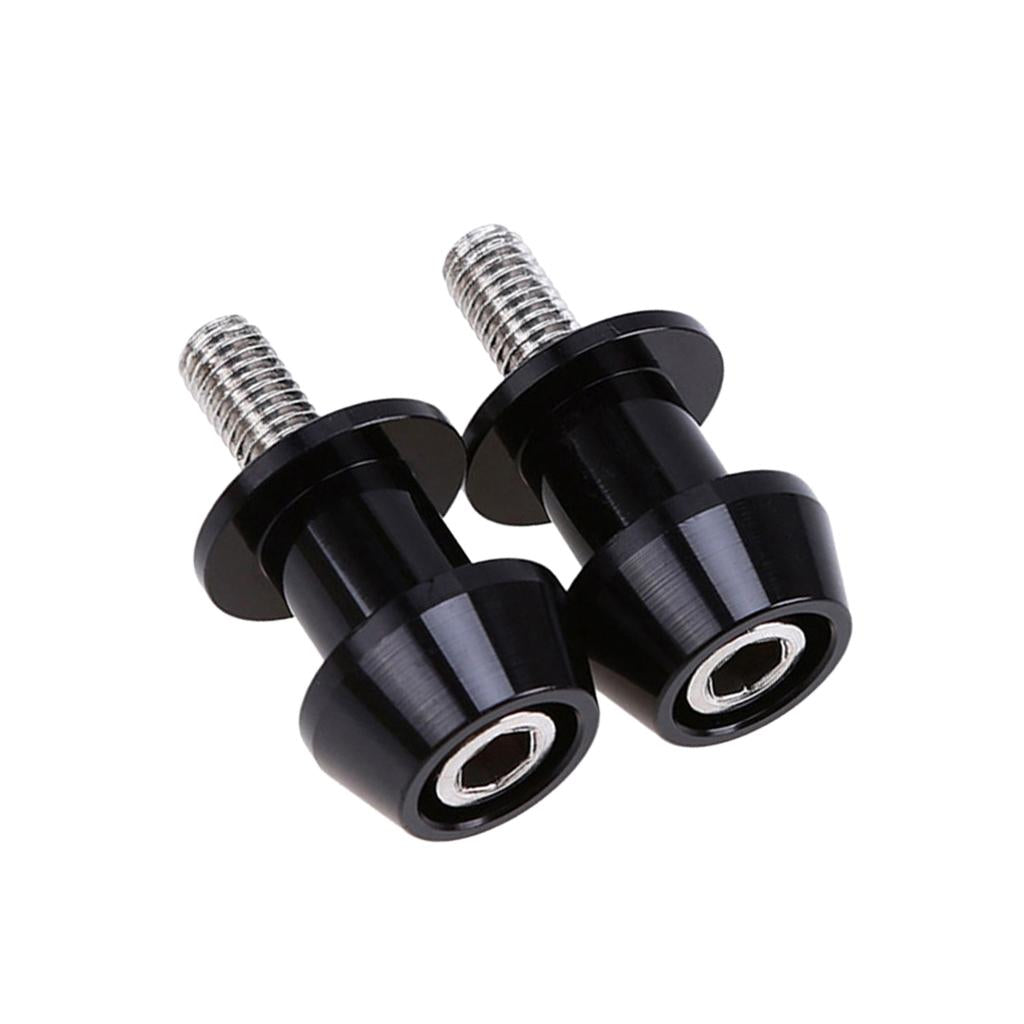 2pcs 6mm Universal Motorcycle CNC Swing Arm Slider Spools for Honda black
