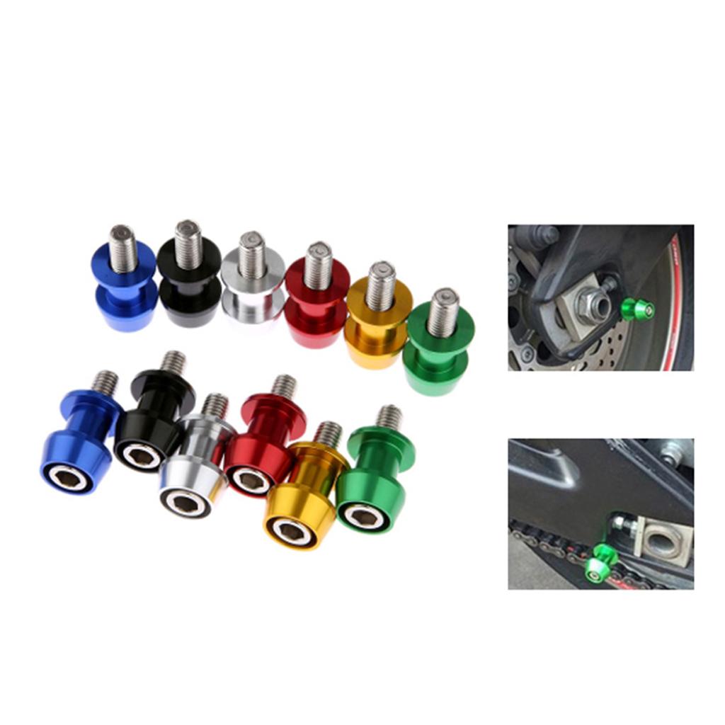2pcs 6mm Universal Motorcycle CNC Swing Arm Slider Spools for Honda black