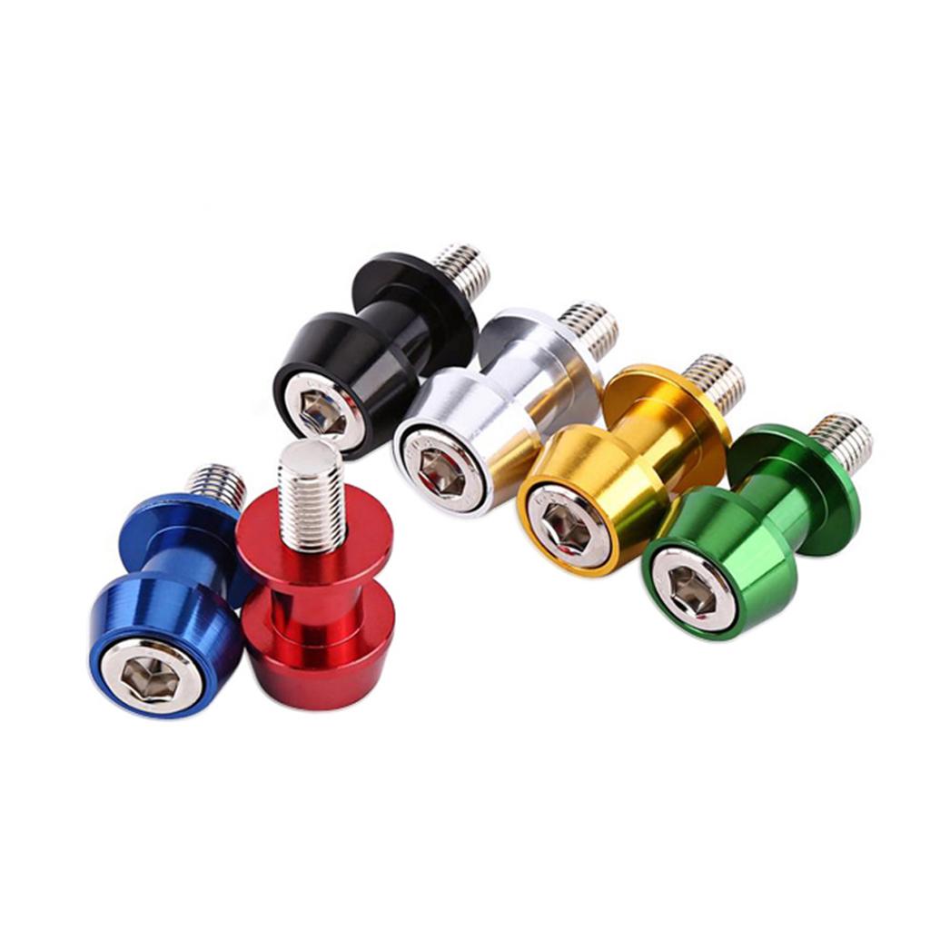 2pcs 6mm Universal Motorcycle CNC Swing Arm Slider Spools for Honda black