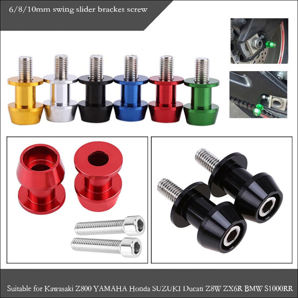 2pcs 6mm Universal Motorcycle CNC Swing Arm Slider Spools for Honda black