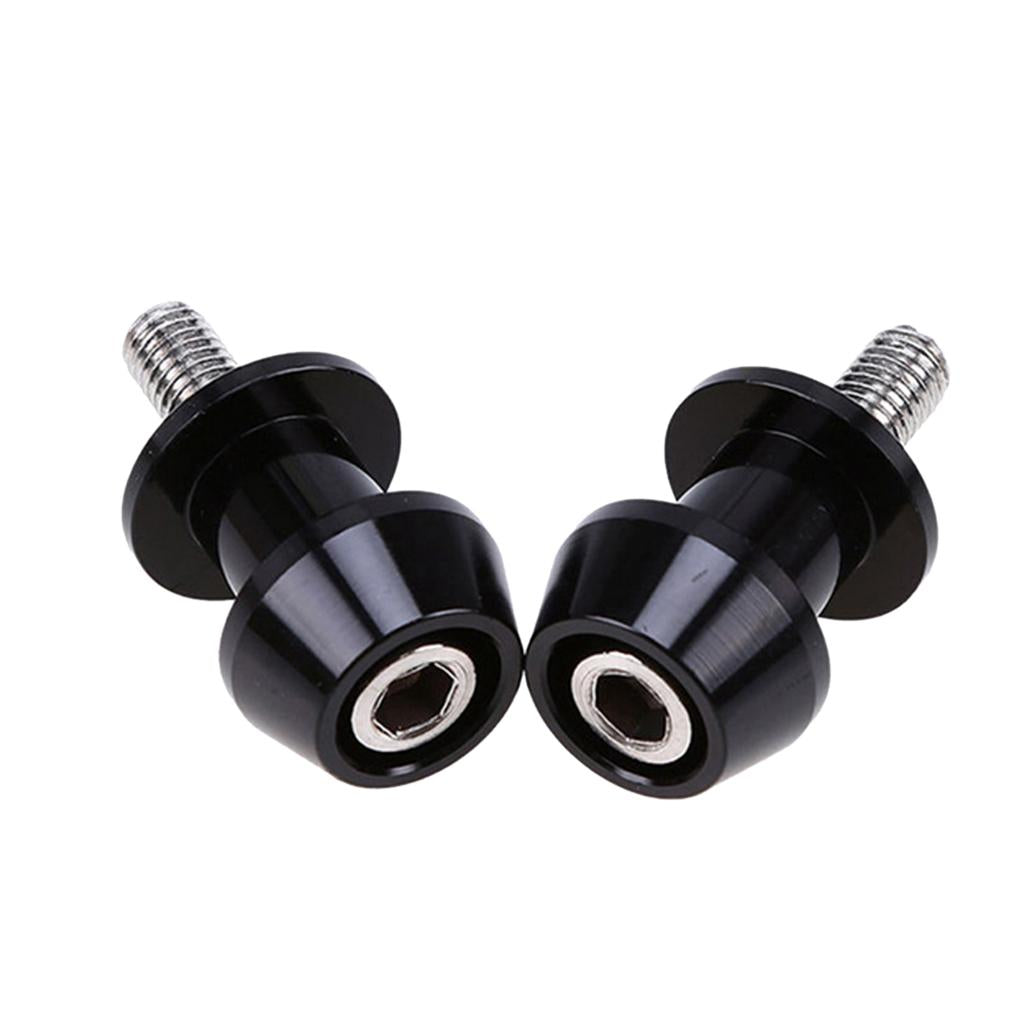 2pcs 6mm Universal Motorcycle CNC Swing Arm Slider Spools for Honda black